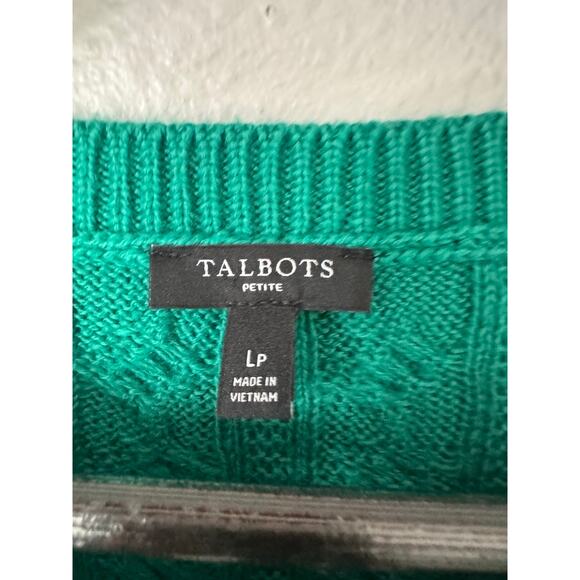 Talbots Long Sleeve Crew Neck Cable Knit Sweater Size LP - Picture 5 of 5